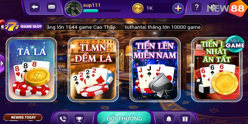 Tại sao nên chơi game đánh bài đổi thưởng rút tiền mặt tại New88?